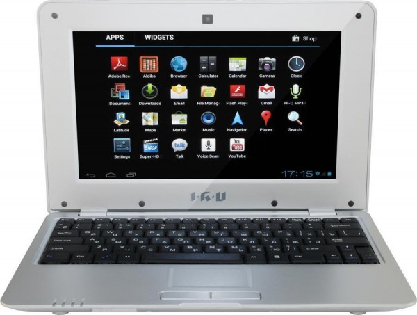 Нетбук IRU W1002, 10.1", Allwinner A31s, 1.2ГГц, 1Гб, 8Гб SSD, PowerVR SGX544, Android 4.2, серебристый 1 1