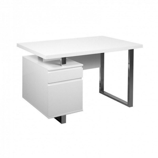 Стол компьютерный БЮРОКРАТ DL-HG003, МДФ, белый и белый 1